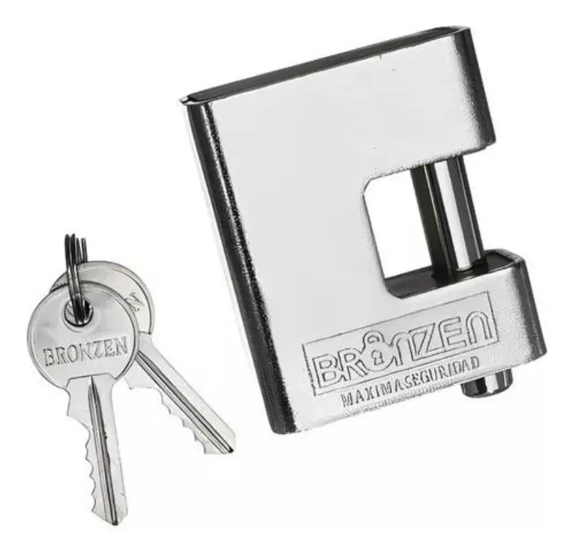Candado Blindado 70mm Bronzen Seguridad para Comercio Plateado
